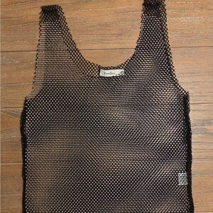 Elegant Black Mesh Tank Top